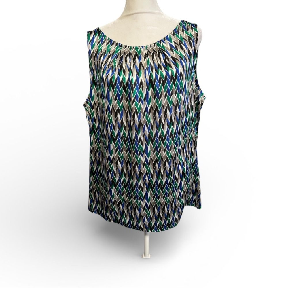 Kasper Multicolor Chevron Blouse size XL